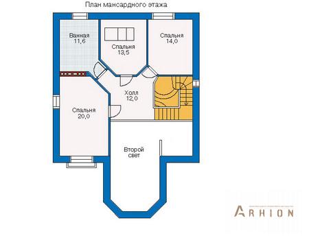 3. Проект одноэтажного дома в европейском стиле с многоскатной кровлей, 34-35, площадью - 243 кв c мансардой, эркером, вторым светом